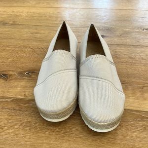 Marina by Charleston Shoe Company in Gray/White Pinstripe.  Fits like size 7